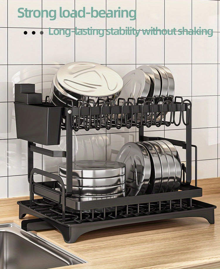 New 2-layer Foldable Dish Rack Drainer Bowl Tableware Plate