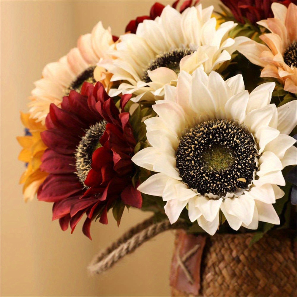 jojofuny Mazzo Di Girasole Disposizione Del Girasole Autunnale Fiori Del  Cimitero Bouquet Di Girasoli Finti Decorazioni Per La Tavola Centrotavola