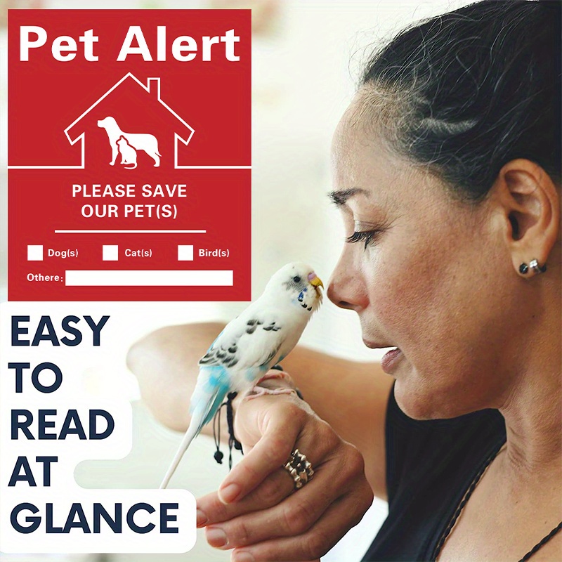  6 x Pet Alert Stickers for House (4x5 inch) - Self-Adhesive  Rescue our Pets window sticker - UV resistant, waterproof, Anti Scratch Pet  Inside Fire Sticker - Rescue our pets decal 