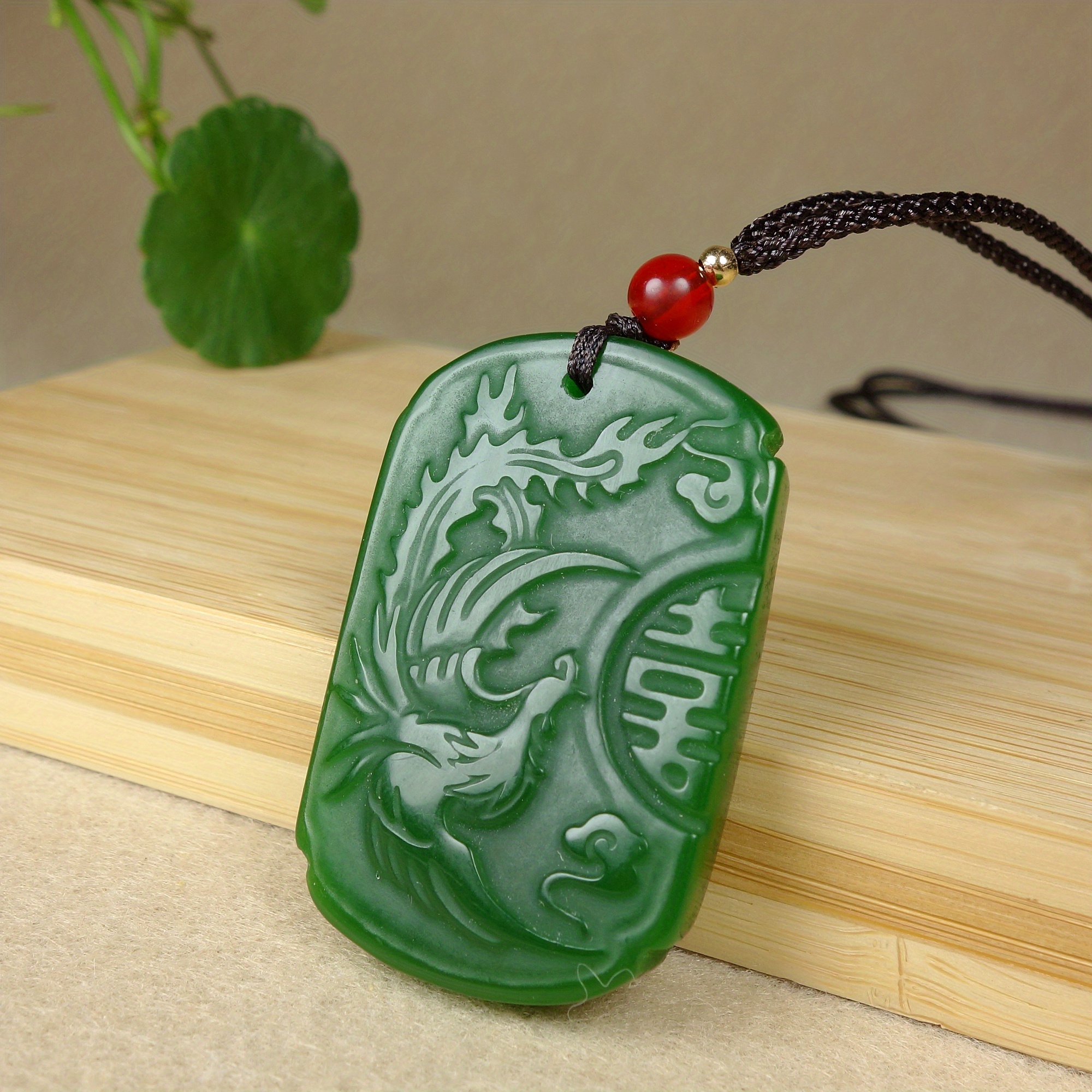 Synthetic Jade Dragon Phoenix Jade Brand Pendant Couple - Temu