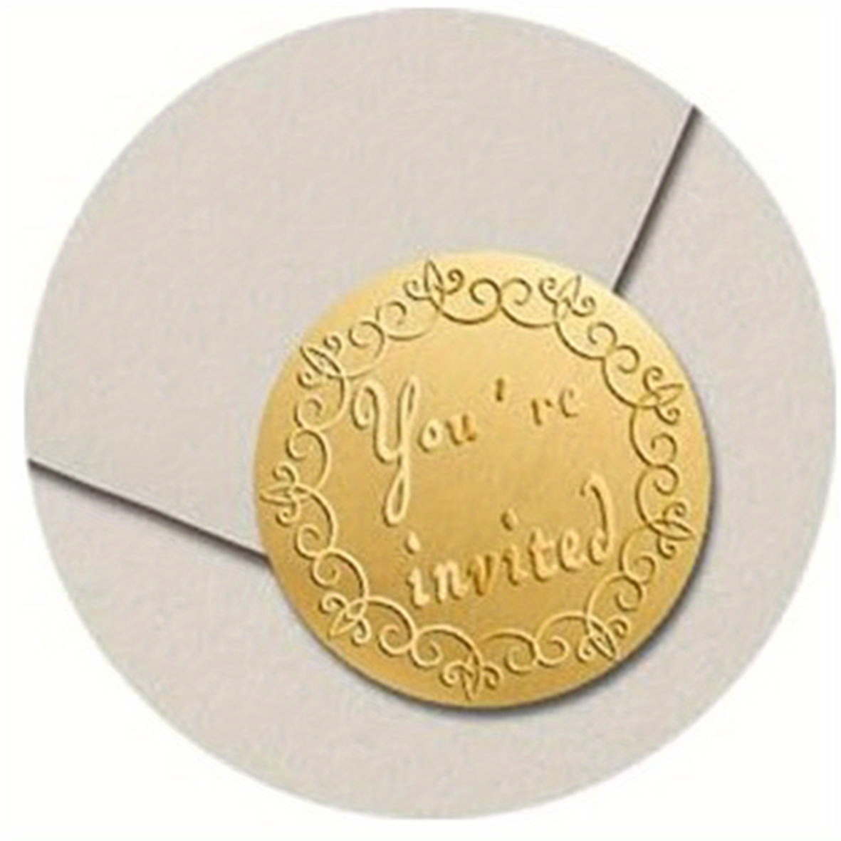 Round Gold Foil Metallic Stickers Envelope Seals gift - Temu