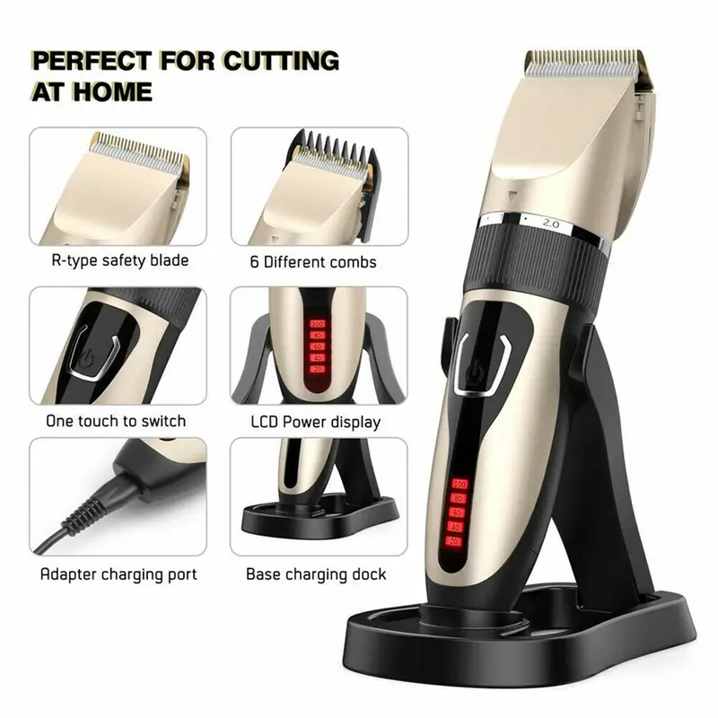 Electric Hair Clipper Professional Electric Hair Trimmer For Men Hair Cutting Machine Rechargeable Barber Hair Cutting Grooming Tools For Pets details 1