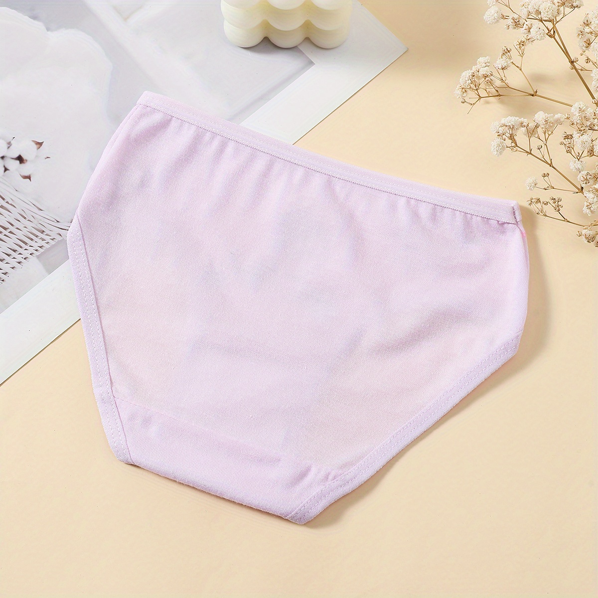 Girl's Triangle Panties Cute Cat Print Elastic Waist - Temu