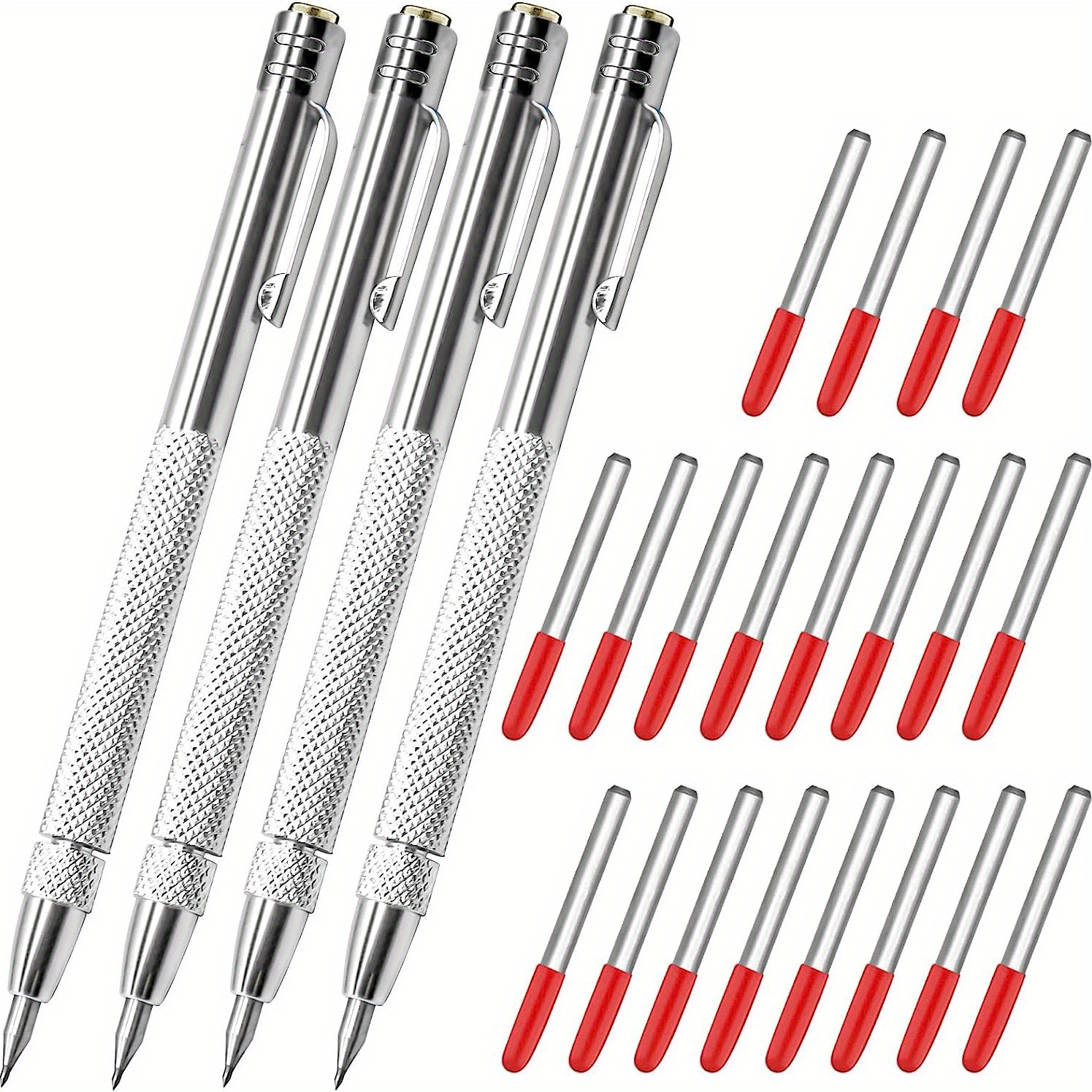 4 Pcs Tungsten Carbide Scribe Etching Engraving Pen Carve Engraver Scriber Tools for Stainless Steel Ceramics and Glass, Size: 1