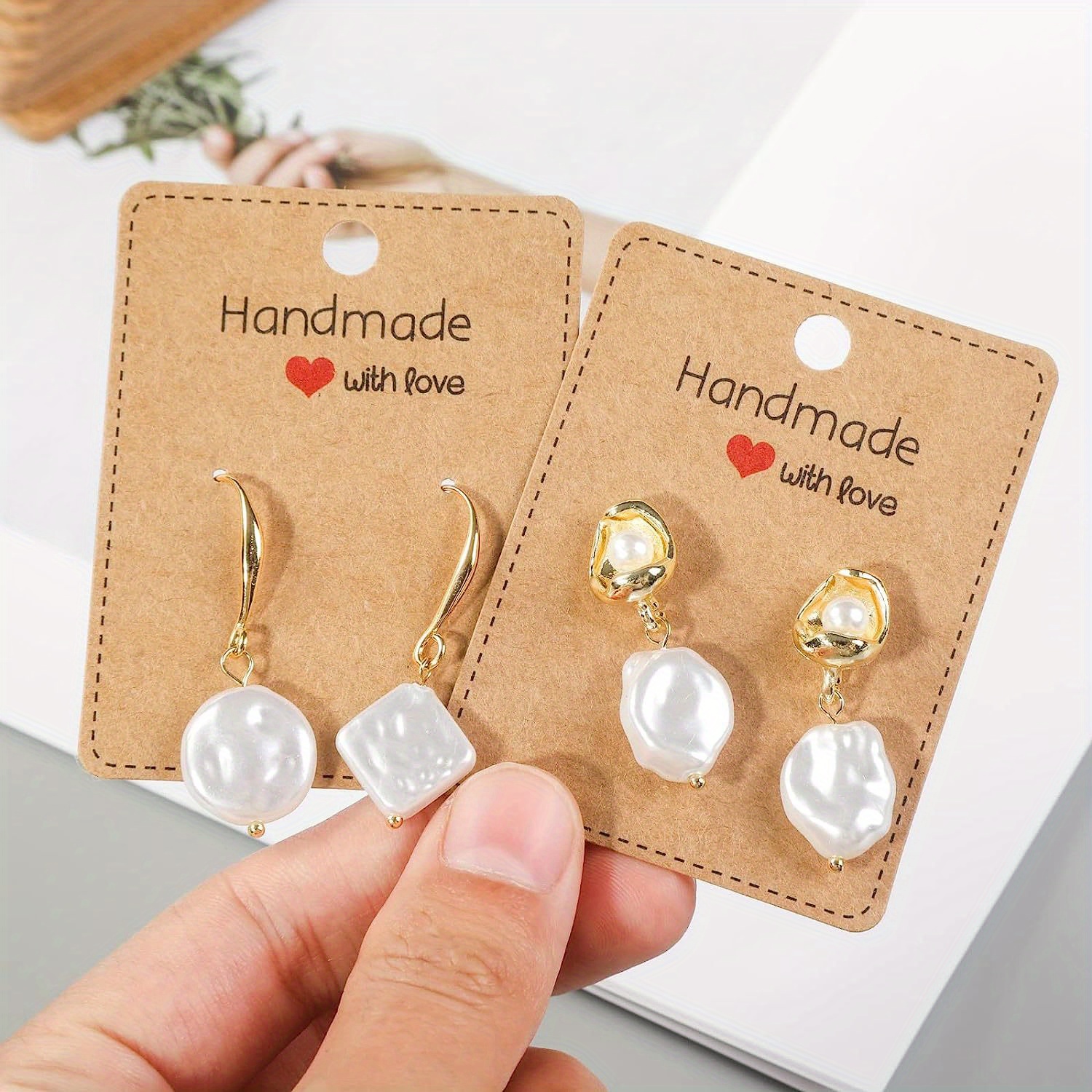 Multi style Jewelry Packaging Cards Tags Paper Earring Accessories Jewelry  Display Cards Labels 200pcs Cards + 200pcs Opp Bags