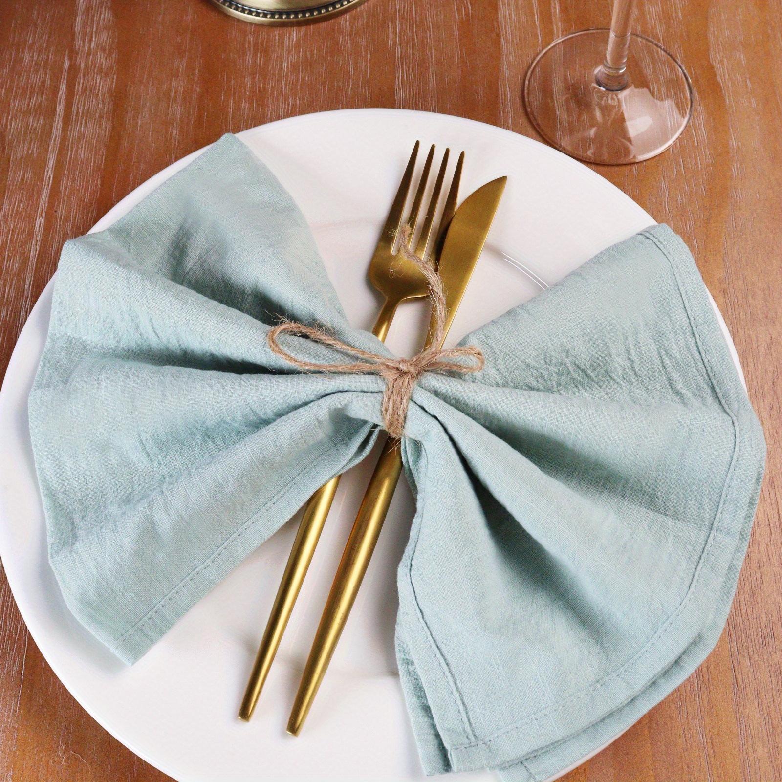 linen napkins green or cream – Hallstrom Home