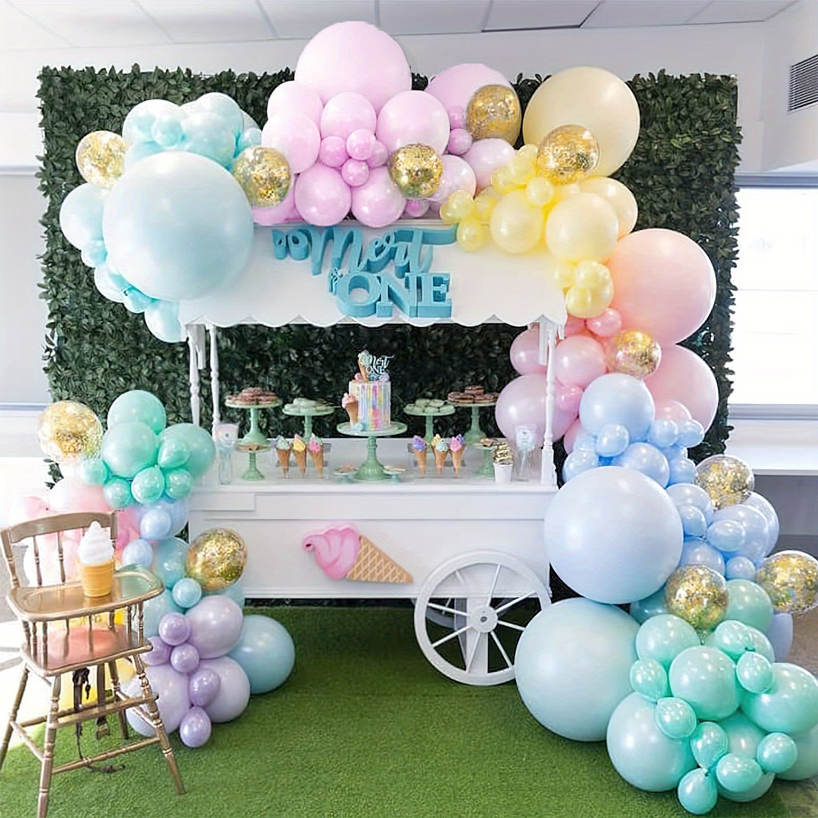 Macaron Pastel Balloons Pastel Latex Balloons Golden Glitter - Temu