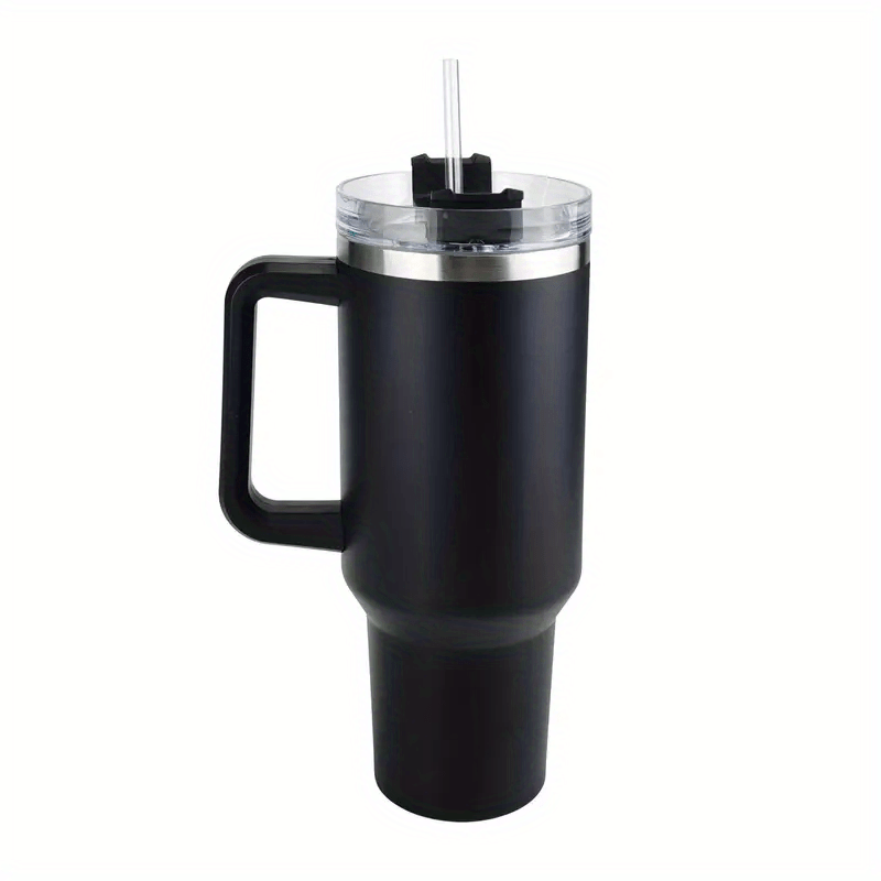 40 oz Tumbler with Handle and Straw Lid, Insulated Reusable Stainless  Steel Water Bottle Travel Mug Iced Coffee Cup