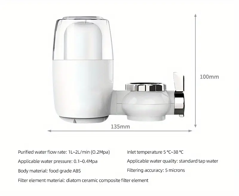 1pc household faucet water purifier ceramic filter core water purifier tap 5 layer filtration water filter for kitchen toilet cleanable filter element reusable faucet water filters dispenser kitchen accessories bathroom accessories faucet accessories details 13