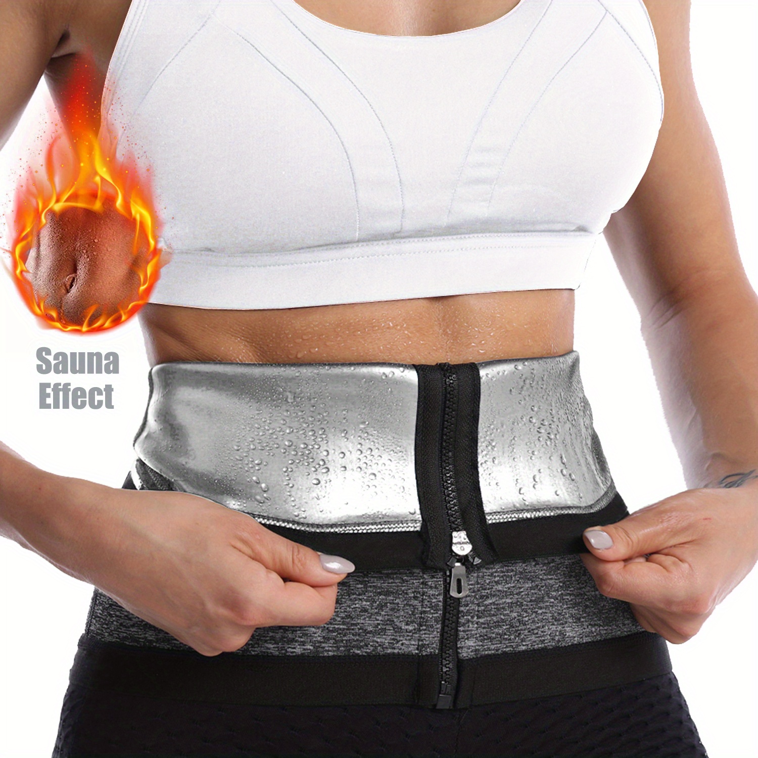 Shape Your Waistline Instantly - Women's Sauna Sweat Waist Training Belt  with Zipper!