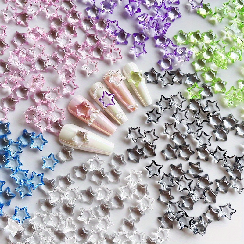 10pcs Crystal Alloy Star Nail Charms Rhinestones for Nails, 3D Stars Nail  Art Charms Nail Gems Nail Rhinestones Silver Star Charms Nail Jewels for