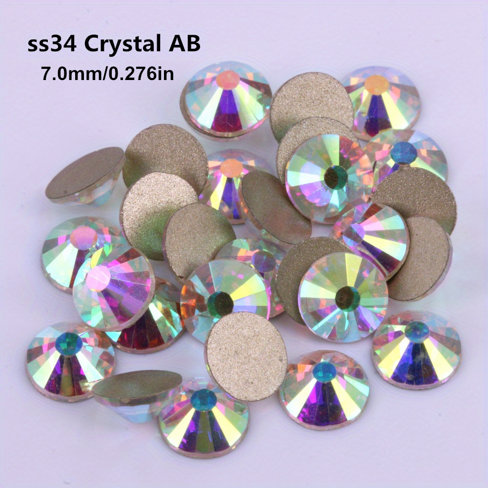 Sewing Mix Color Crystal Ab Rhinestone Flat Back Round - Temu