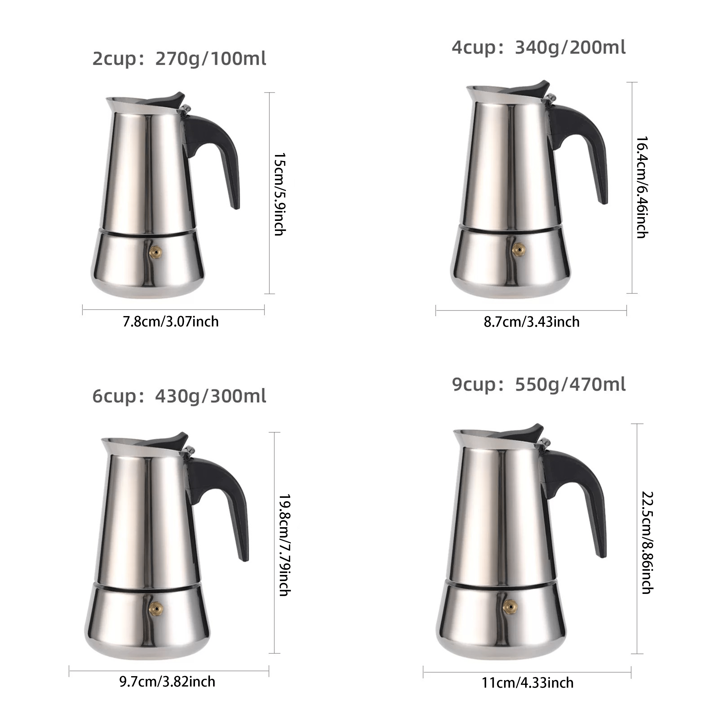 Red Milano Italian 6-Cup Stovetop Espresso Coffee Maker / Moka Pot — B -  Pretty Things & Cool Stuff