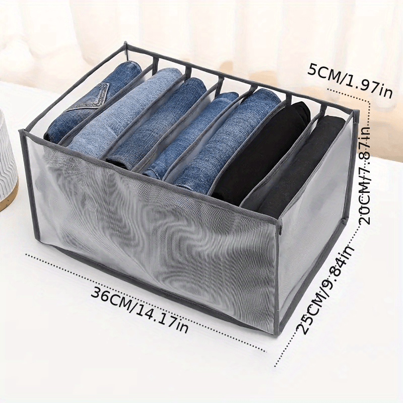 7 Grids Mesh Storage Bag Clothes Jeans Pants Storage Box Organizer Large  Size