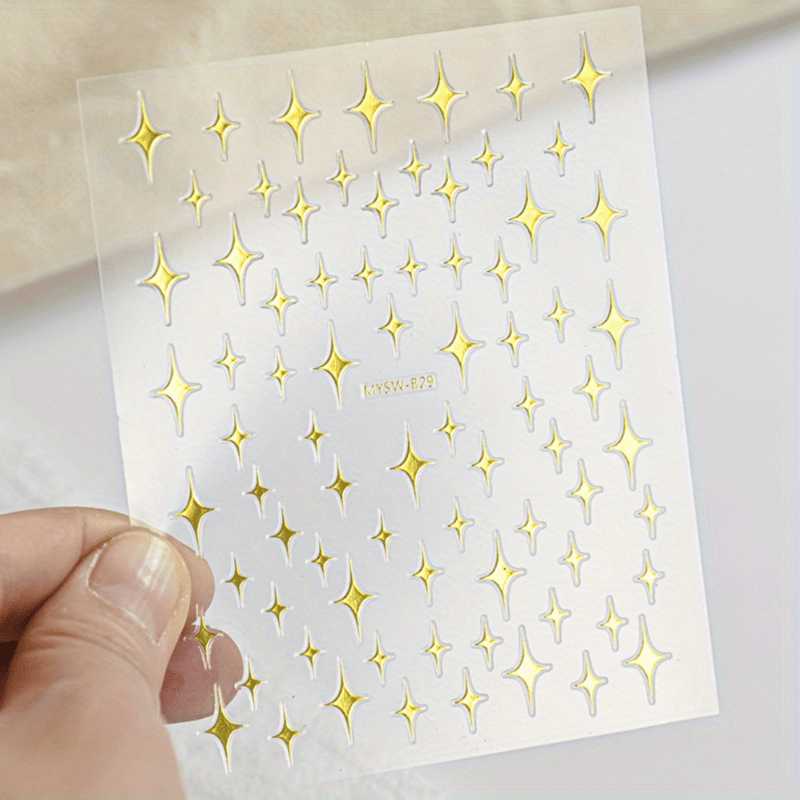 5D Laser Star Nail Decals Holographic Stickers