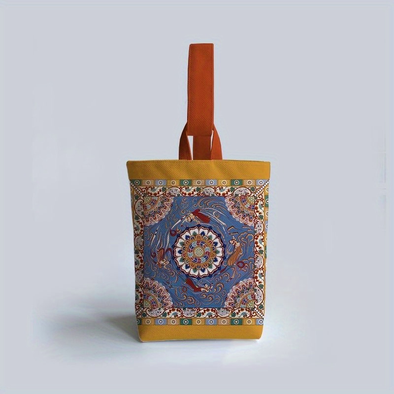 Chinese Stylish Pattern Satchel Bag Vintage Storage Handbag
