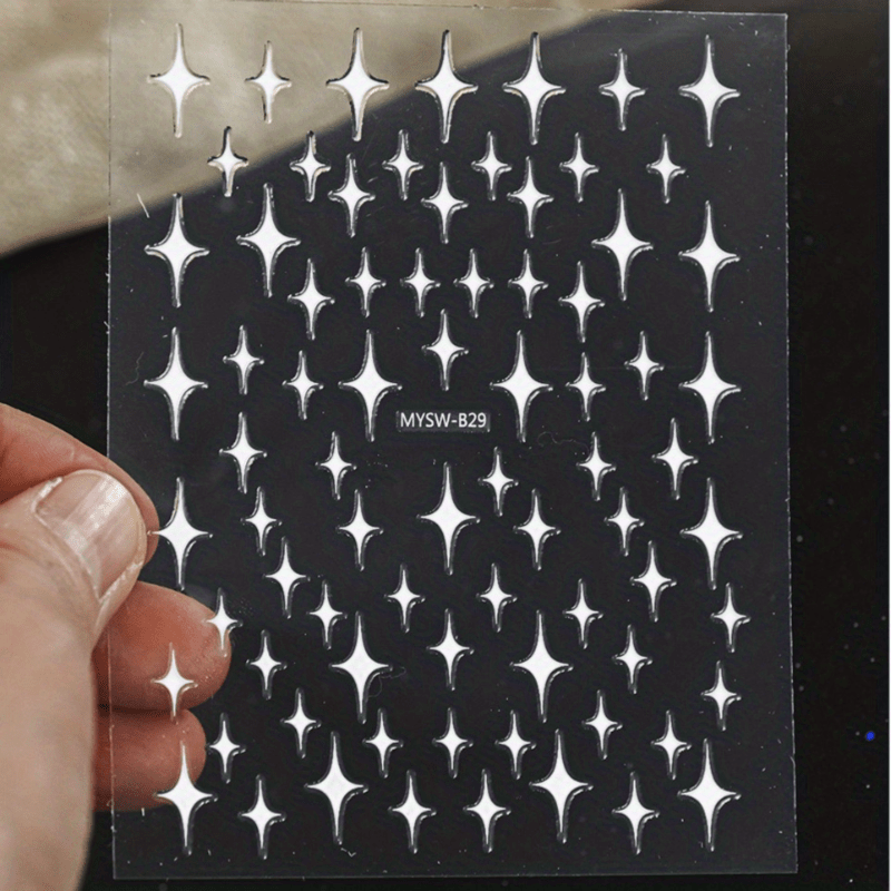 5D Laser Star Nail Decals Holographic Stickers