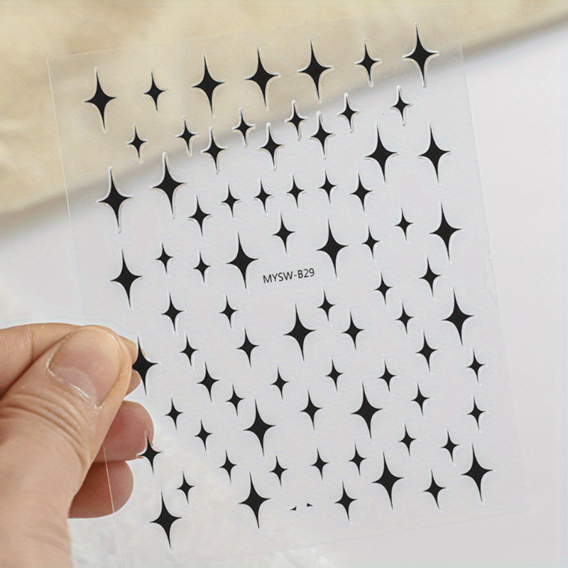 5D Laser Star Nail Decals Holographic Stickers
