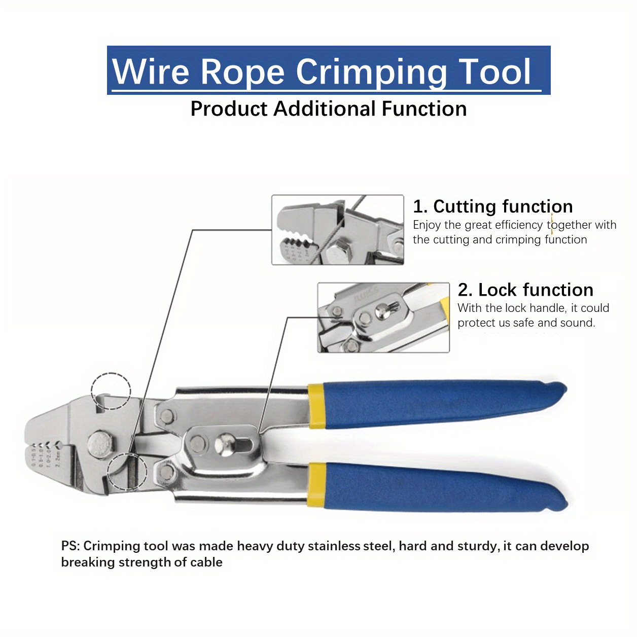 Fishing Crimping Tool Fishing Line Crimping Kit,Fishing Crimping Pliers  with Crimp Sleeves Beads Set Wire Rope Leader Crimping Tool 10in Crimper  Plier Aluminum Copper Crimp Sleeves : Sports & Outdoors 