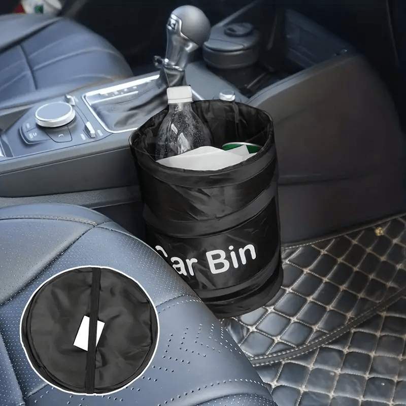 Generic Universal Foldable Car Trash Can Garbage Bag Lid Auto Back Seat  Dustbin Waste Rubbish Basket Organizer Storage Car Accessories Type B
