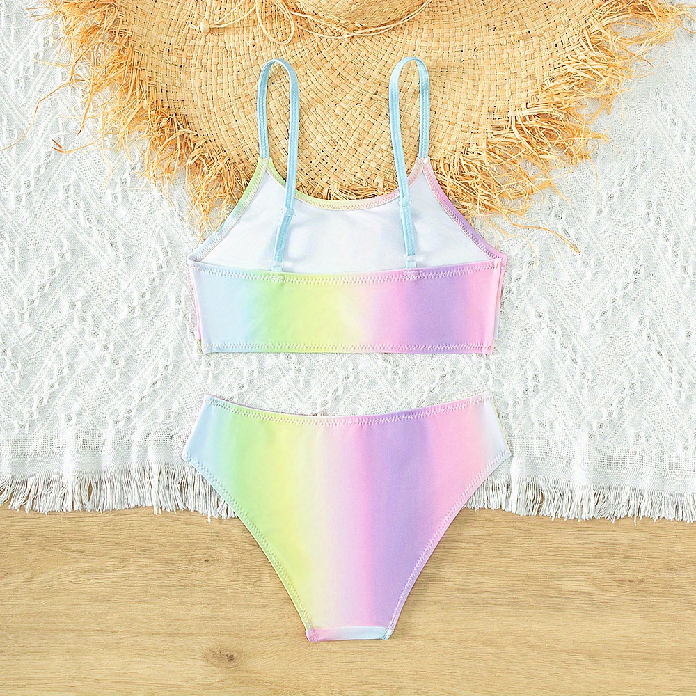 zanvin Girls Holiday Casual Gradient Color Cute Bikini Piece Swimwear Gifts  For Kids