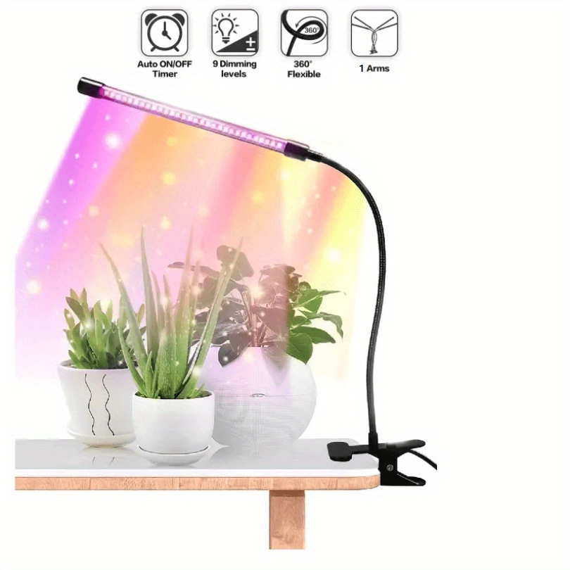 Stick on or Magnet LED Grow Light with Timer and Dimmable Brightness USB  Powered Magnetic Terrarium Light for Potted Plant - AliExpress