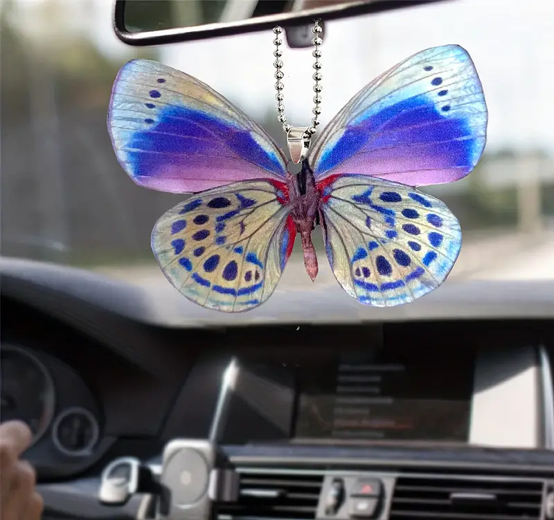 1pc Blau Lila Asymmetrische Kunst Schmetterling Auto Anhänger Auto  Innenraum Zubehör Anhänger Schlüsselanhänger Urlaub Dekoration Geschenk Für  Frauen - Temu Austria