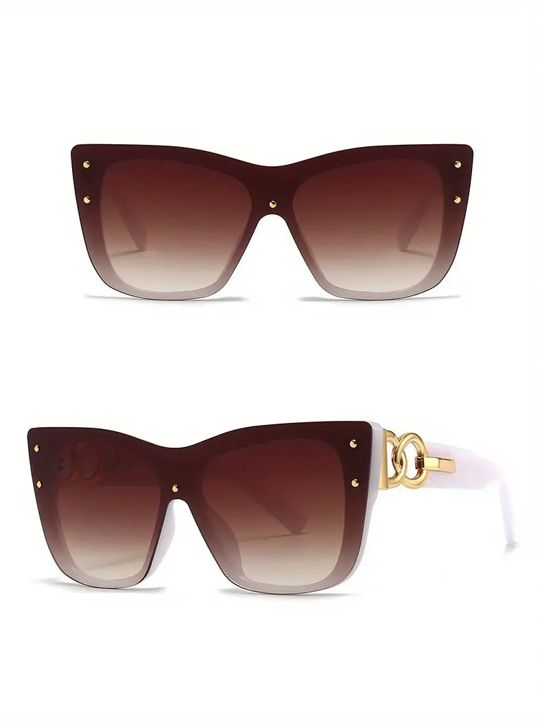 large cat eye fashion sunglasses for women men one piece gradient sun shades for summer beach travel details 3