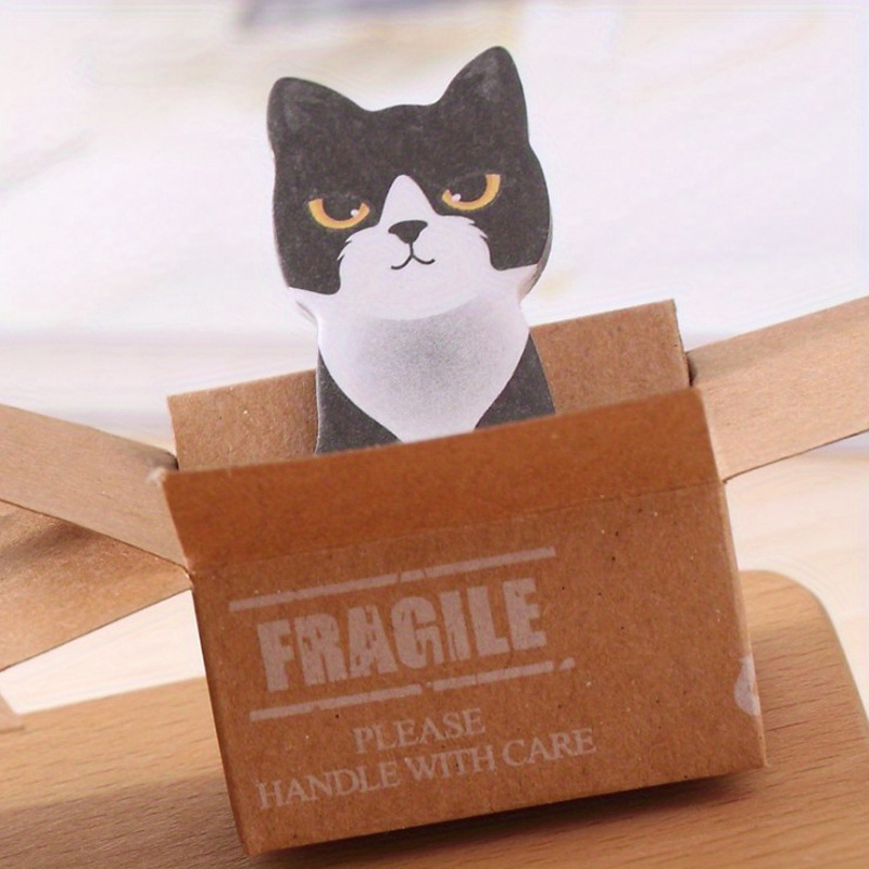 50 folhas de papel de desenho fofo gato nota, desenho simples gato bloco de  notas coreano planejador de mensagem criativa adesivo escola escritório  produtos de papelaria