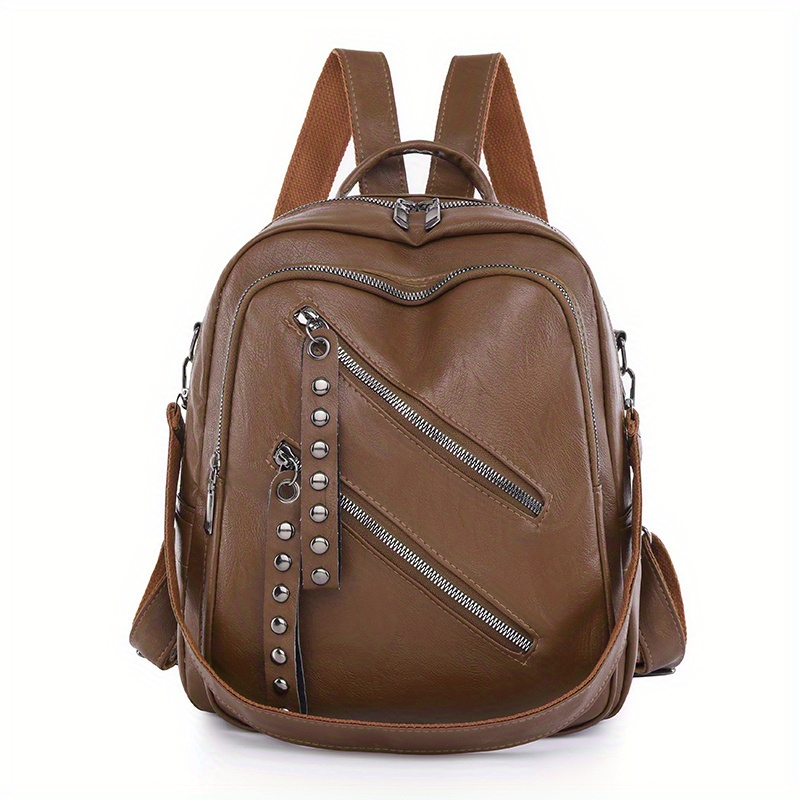 Vintage Geometric Convertible Backpack, Anti-theft Preppy School Bag,  Women's Casual Daypack & Purse - Temu