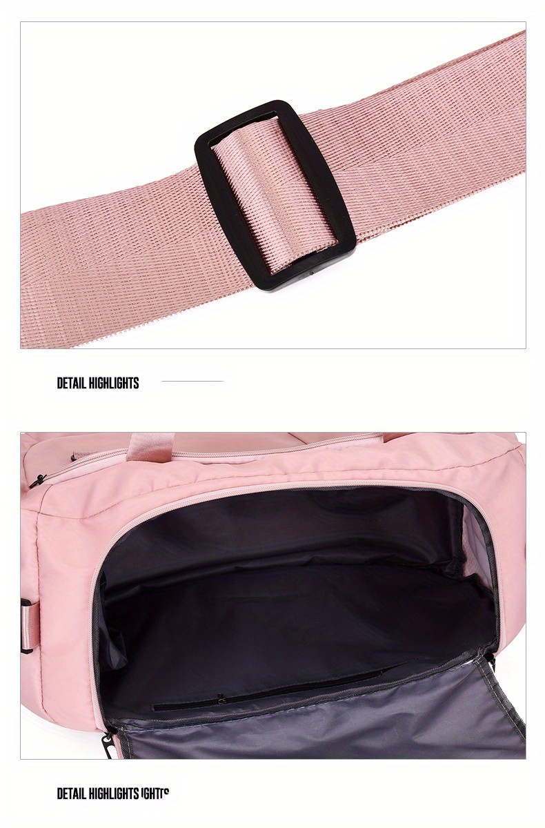 large capacity travel storage bag lightweight solid color sports handbag portable luggage shoulder bag details 20