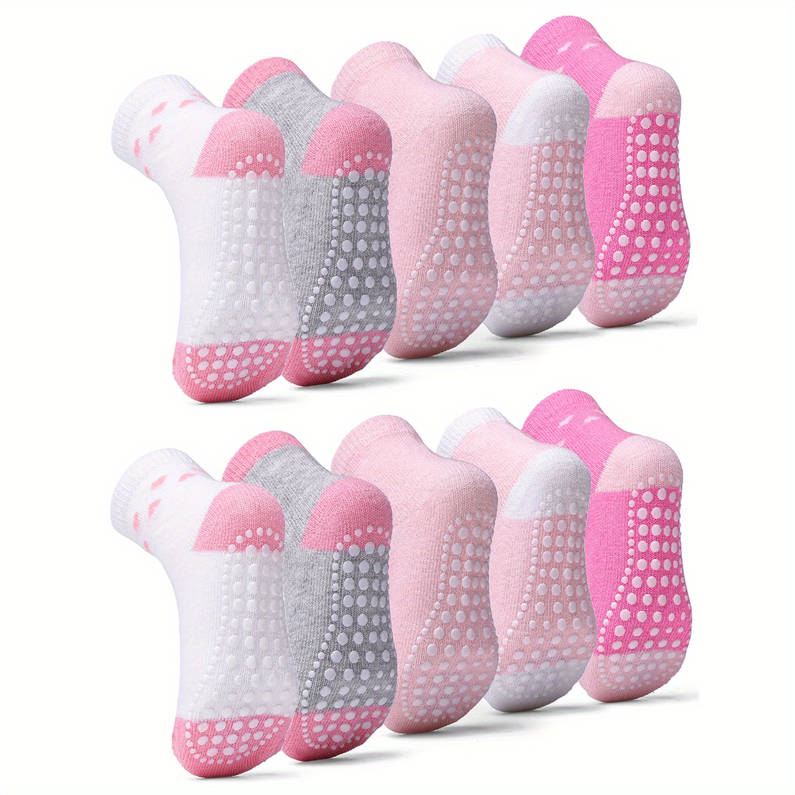 Image of 10-pair Baby Socks, Girls Socks, Non-slip Socks, Mid-calf Socks, Indoor Socks