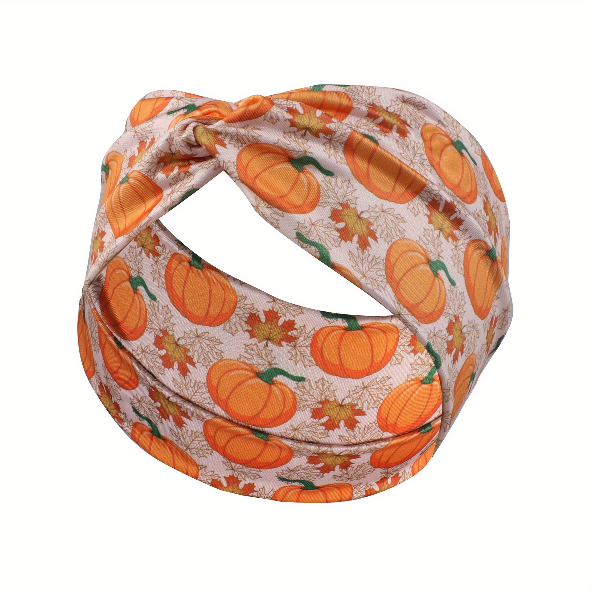 Halloween Pumpkin Print Stretch Breathable Headband Ladies - Temu Canada