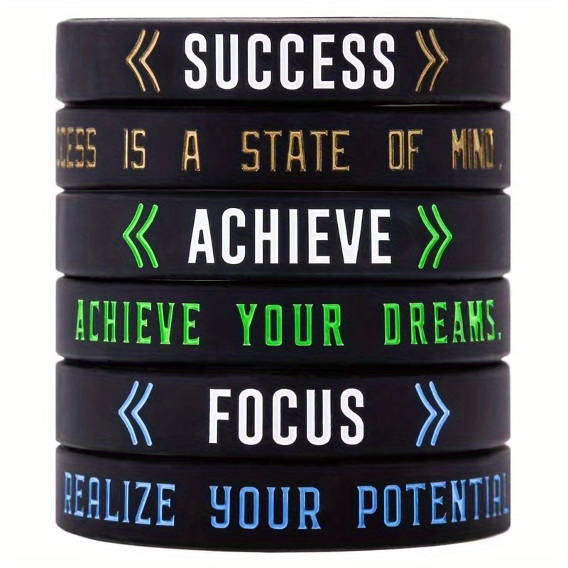 2 Pcs Inspirational Silicone Bracelet, Inspirational Quotes Rubber  Wristband For Women