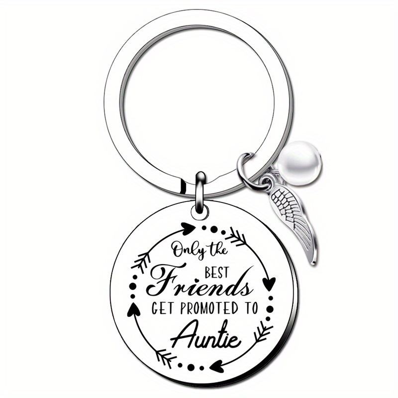 1pc Auntie Gift Auntie To Be Keychain New Aunt Gift For Friends Aunt Keychain Baby Pregnancy Announcement Gift Baby Reveal Gift Only The Best Friends