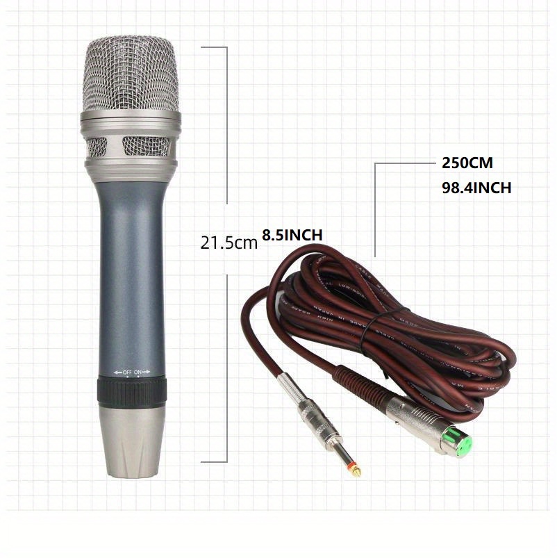 Micrófono Profesional Dinámico de Mano Handheld Bobina Móvil con Cable XRL  Nuevo para Fiestas Hogar Re Sunnimix Micrófono móvil de la bobina