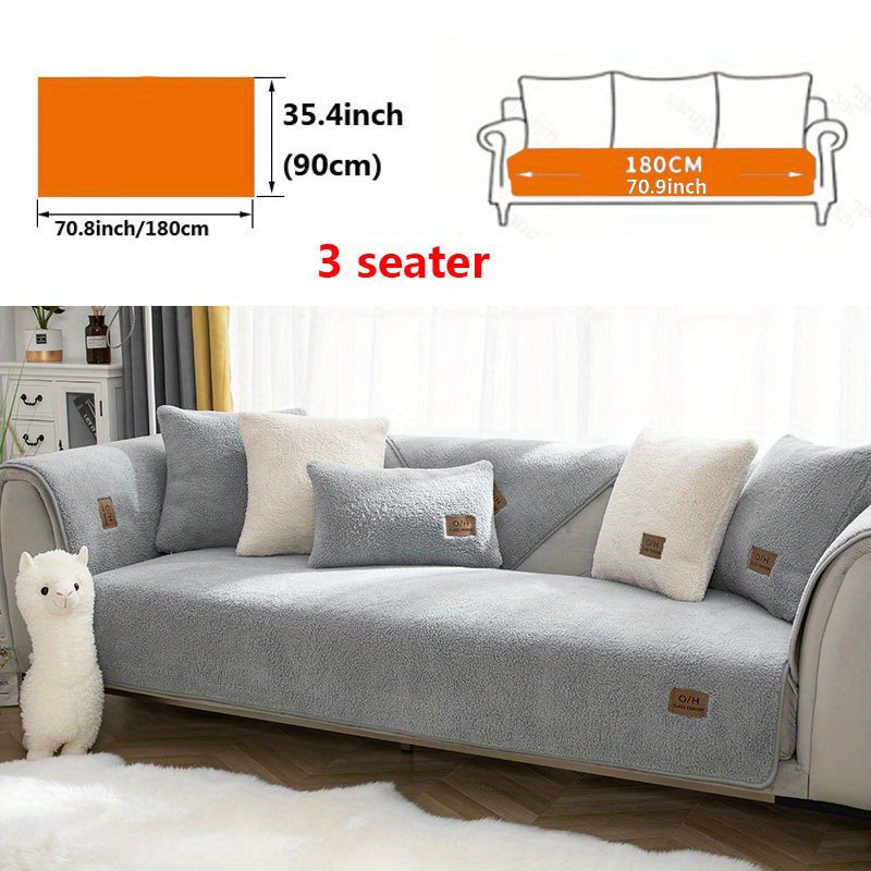 Plush Sherpa Sofa Slipcover Dog Friendly Couch Cover With - Temu