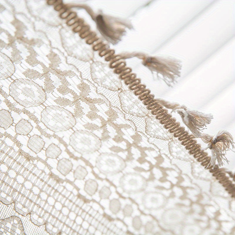Acheter Rideau en Crochet translucide ajouré, pour décoration de salon,  style Boho, balcon, chambre à coucher, baie vitrée finie, décor artistique