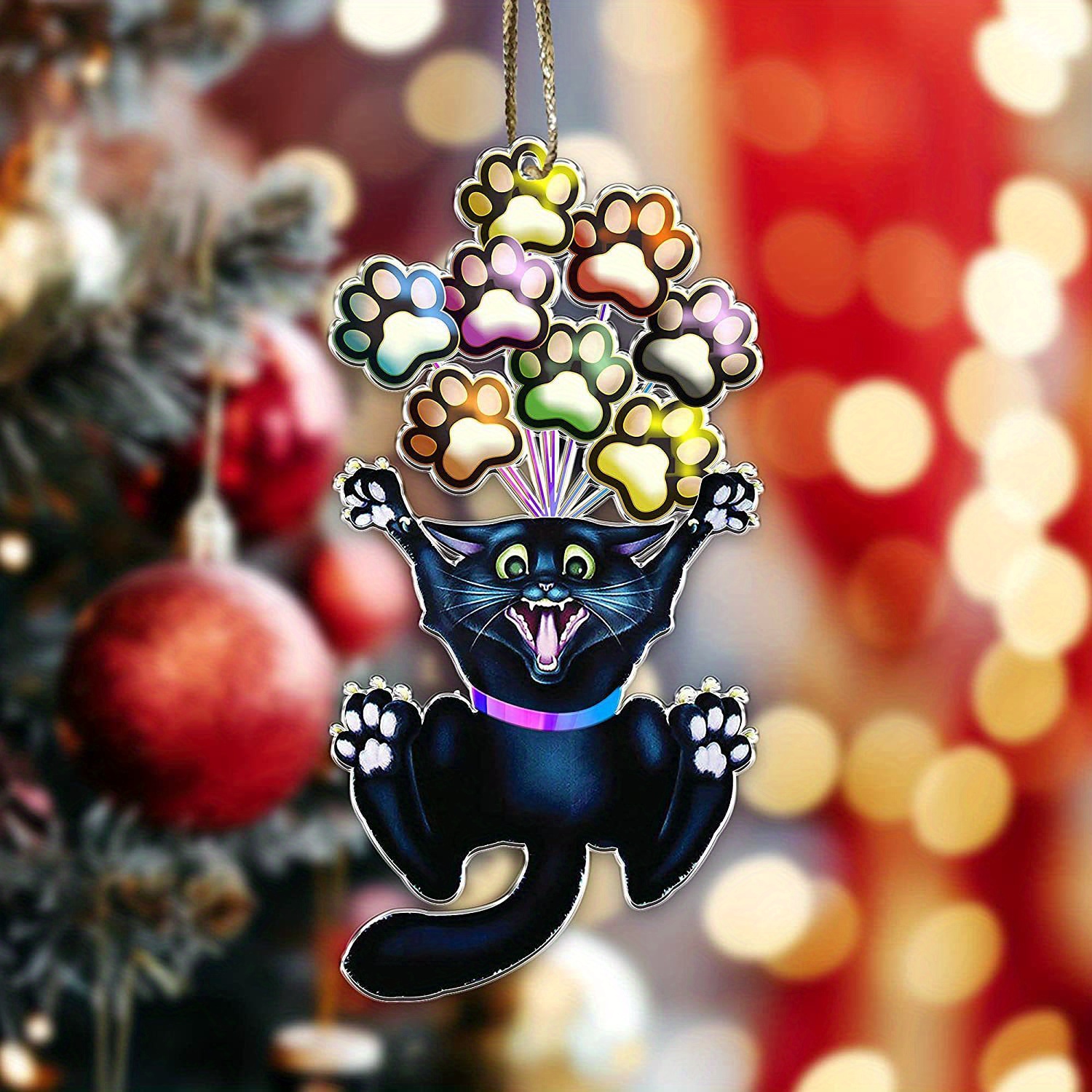 Kaufe Weihnachten Haustier Katze Flugzeug Acryl für Tasche Auto  Weihnachtsbaum Dekorationen Festival Party Supplies
