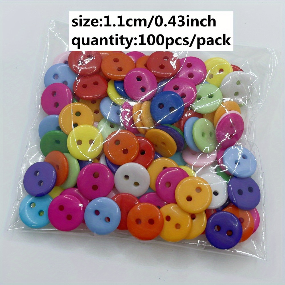 100pcs, Round 2 Hole Resin Buttons 12.5mm（0.5inch） Small Buttons, Sewing &  Knitting Supplies Sewing Buttons Diy Decorative Buttons For Clothing, Arts