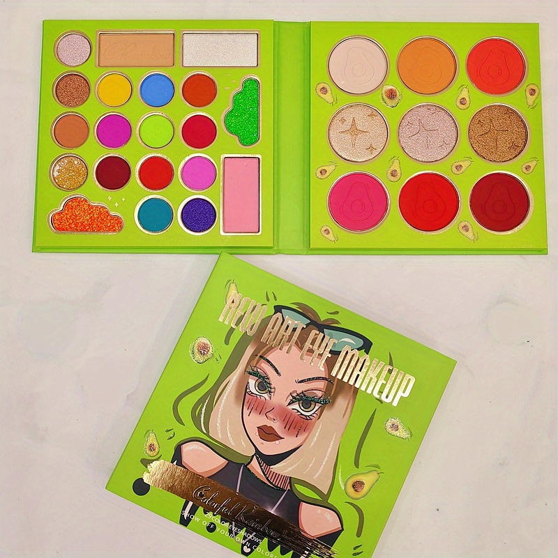 29-Color High Gloss & Matte Eyeshadow Palette with Blush Powder Set