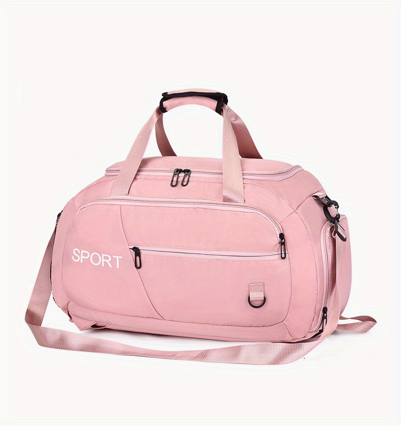 large capacity travel storage bag lightweight solid color sports handbag portable luggage shoulder bag details 15