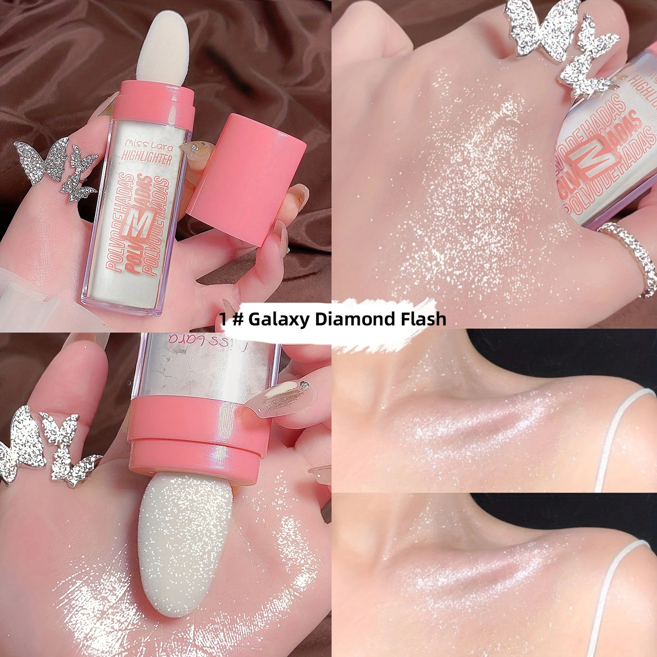 Shiny Glitter Highlighter Pearlescent Fine Flash Facial - Temu