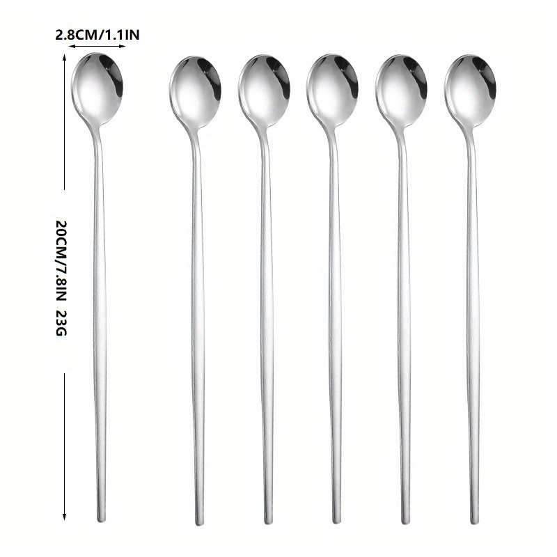 4 Pcs Clear Glass Tea Spoon Glass Stirring Spoon Stick Long Handle Coffee  Stirrer Iced Tea Spoon Glass Stirring Spoon for Cocktail Tea Dessert