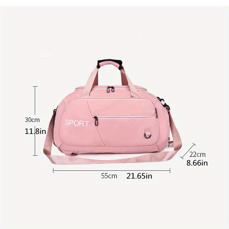 large capacity travel storage bag lightweight solid color sports handbag portable luggage shoulder bag details 7