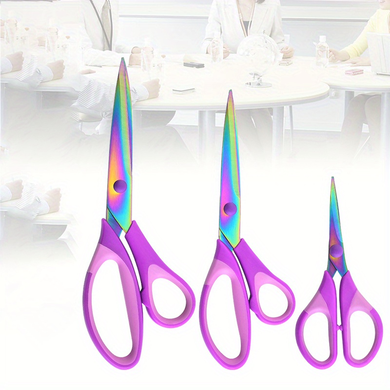 Scissors All Purpose 3 Pack - Craft Scissors for Office, Crafting, School  and Home Supplies, Sharp Titanium Blades Shears, Cute Sewing Scissors for