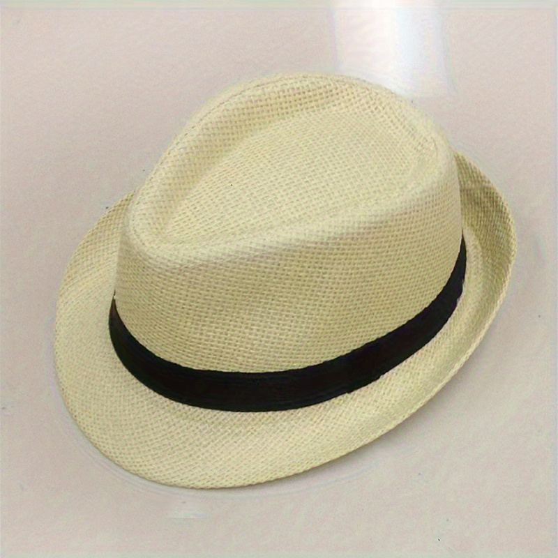 Cuffed Straw Hat Outdoor Sunshade Casual Top Hat