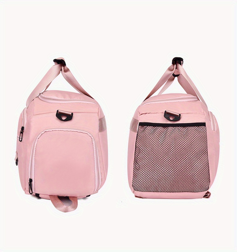 large capacity travel storage bag lightweight solid color sports handbag portable luggage shoulder bag details 16