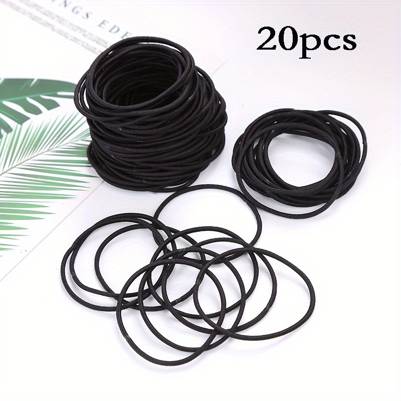 TEMU /100 Pack Jersey Hair Ties For Thick Curly Hair, Large Elastic Ponytail Holders, Minimalist Chinese Style Solid Color, Wrinkle- Bands With