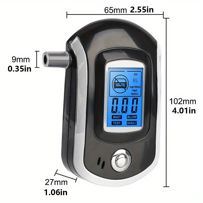 Professional Alcohol Tester with Digital Blue LCDDisplay High